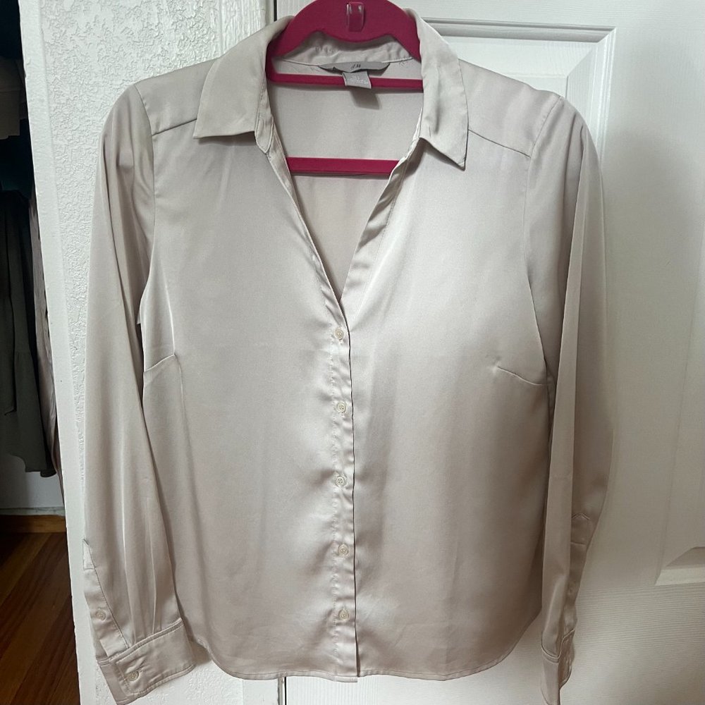 H&M Satin Style Button Up Blouse